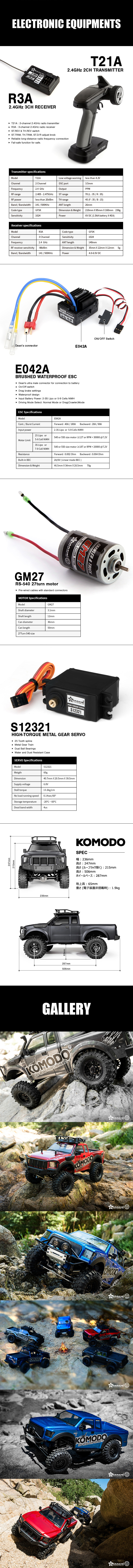 Gmade GS01 KOMODO RTR GM54016 4WD ラジコンカー オフロード